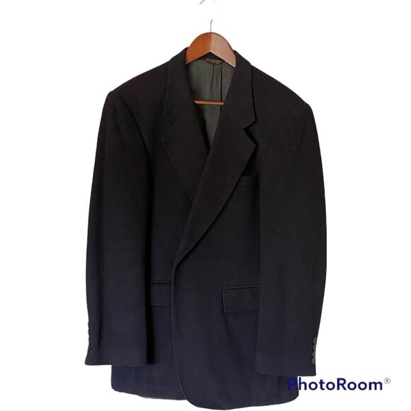 J. B. Britton Collection Navy Camel Hair Blazer Men's 42L Jacket Vintage - Picture 9 of 14